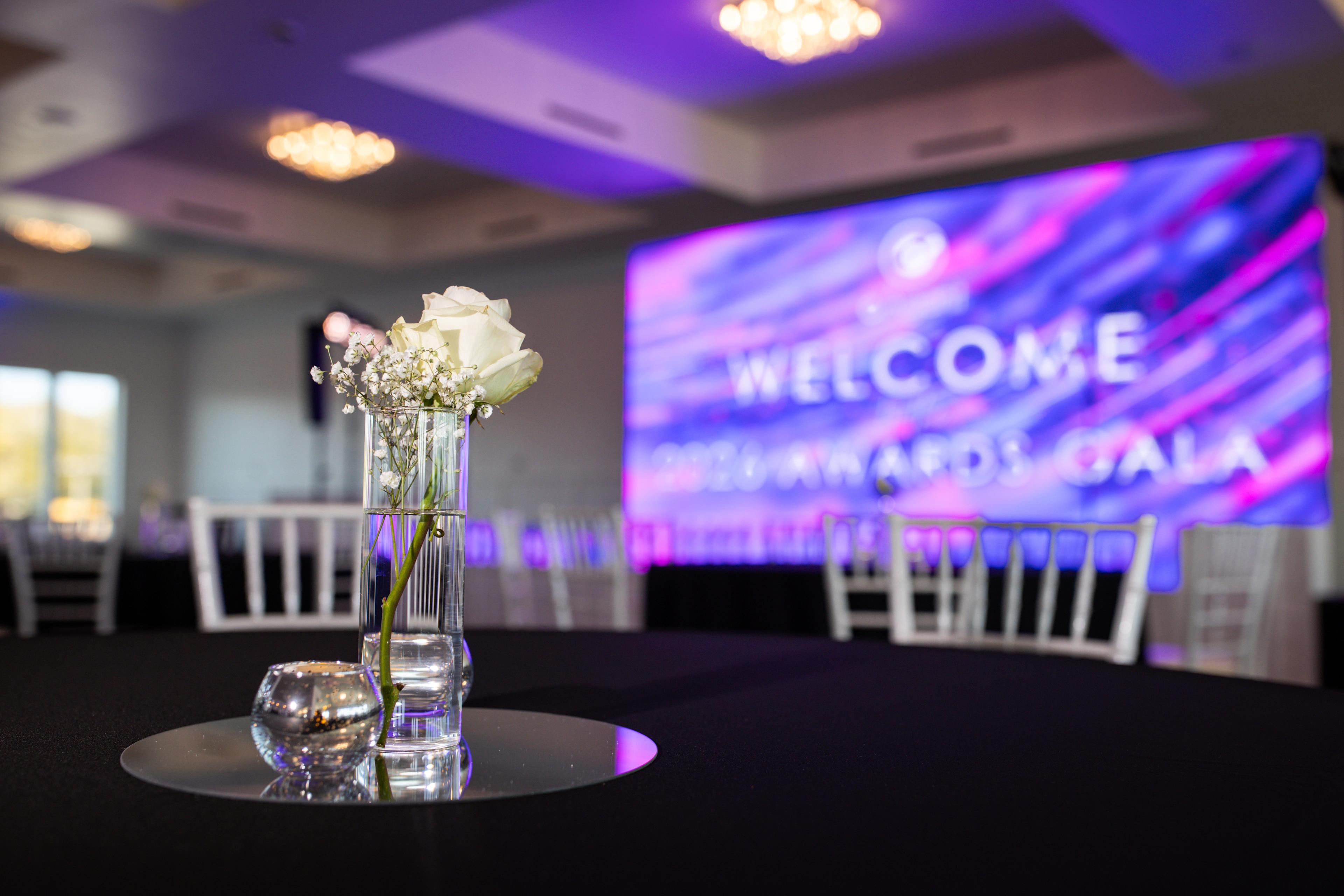 Corporate awards gala table setting
